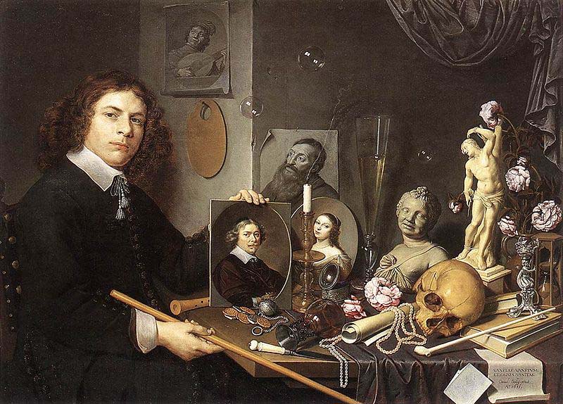 Self-portrait With Vanitas Symbols